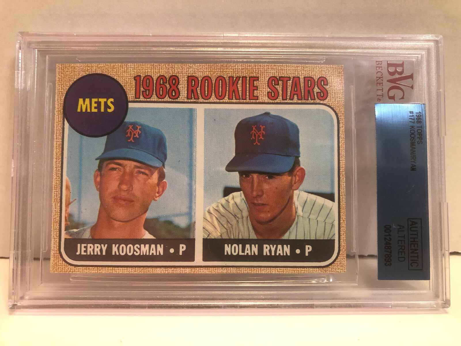 1968 Topps Nolan Ryan Rookie Card 177 Mets Authentic Miscut Trimmed Graded