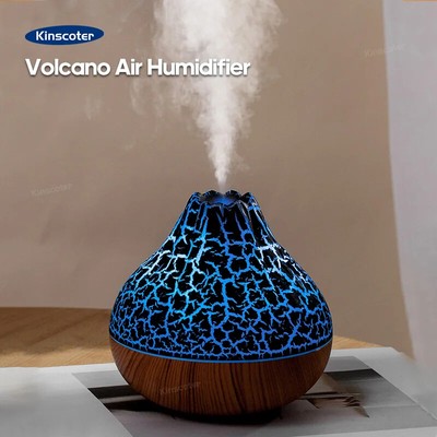 New Volcano Air Humidifier Usb Diffuser With Colorful Ambient Light & Mist Use