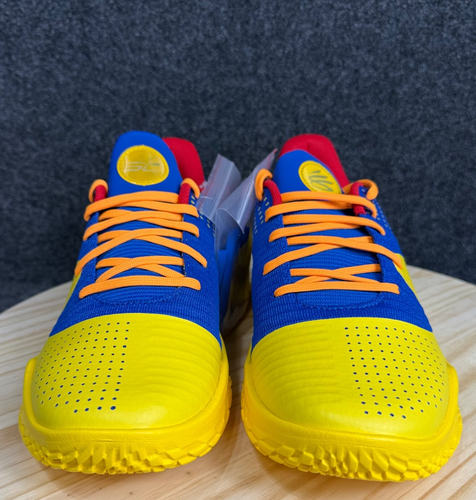 UNDER ARMOUR MENS CURRY 4 LOW FLOTRO BASKET BALL #3026620 400 W Extra Blue Laces - Picture 2 of 13