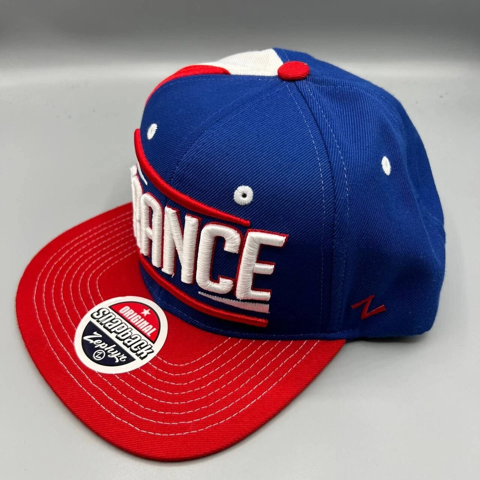 Vintage France Hat Men Blue Red White Zephyr Snap Back Cap New - Image 2 of 4