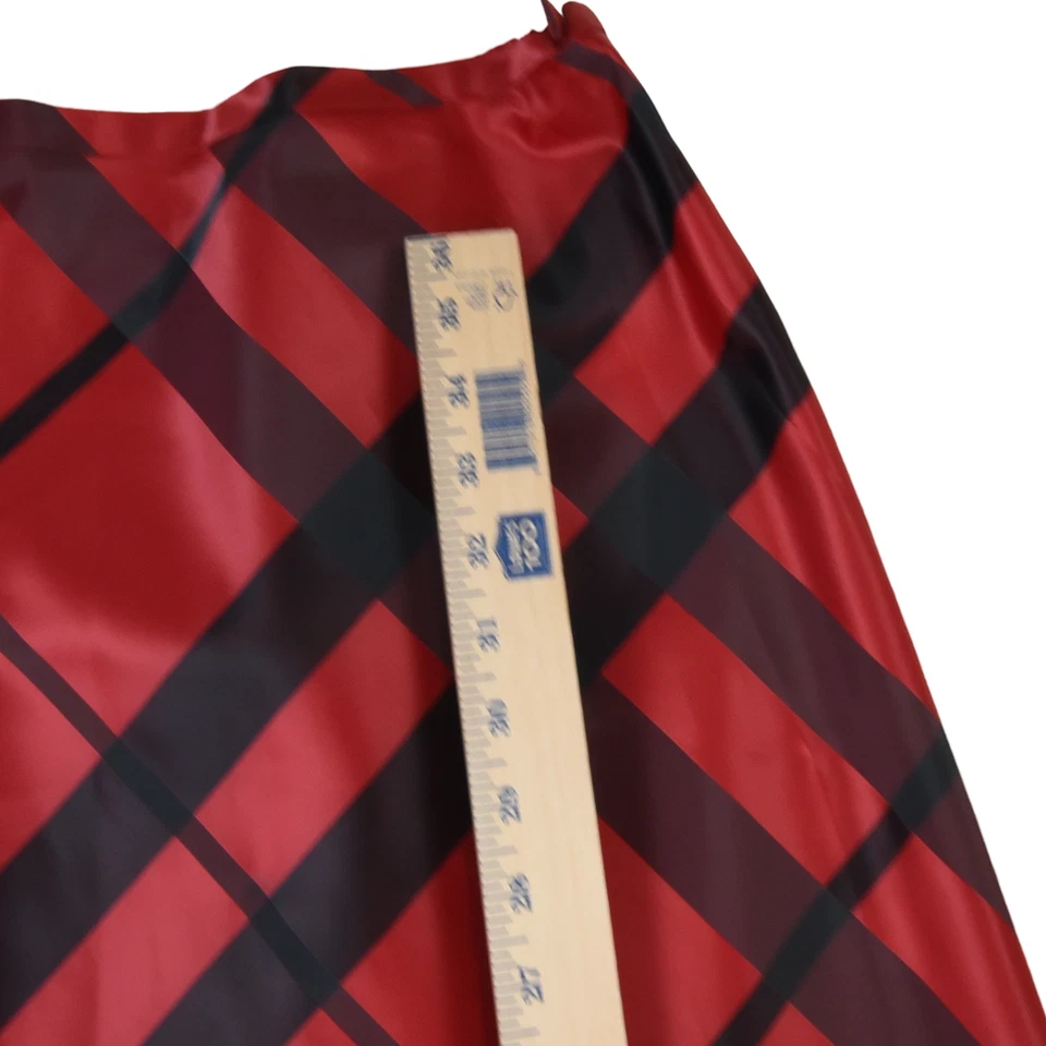 Maxi Falda De Colección Victor Costa Roja y Negra A Cuadros Satén M Oscura Academia Bruja Gótica Foto 4 de 4