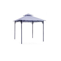 Pavillon Aus Anthrazitfarbenem Aluminium Mit Bezug Aus Beigem Polyester...