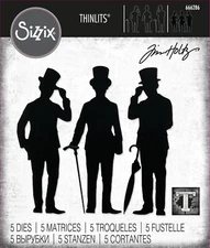 New Retired Sizzix Thinlits Gentlemen 5pc set #666286 Retail $23.99 Tim Holtz