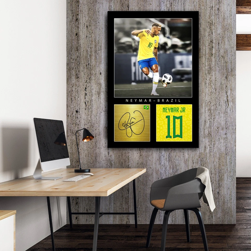 Lienzo de fútbol americano Neymar Jr. leyendas arte de pared motivacional decoración de lienzo enmarcado Foto 3 de 4