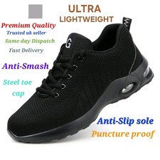 SAFETY SHOES WORK TRAINERS FOR MENS & WOMENS ULTRA LIGHTWEIGHT STEEL TOE CAP 