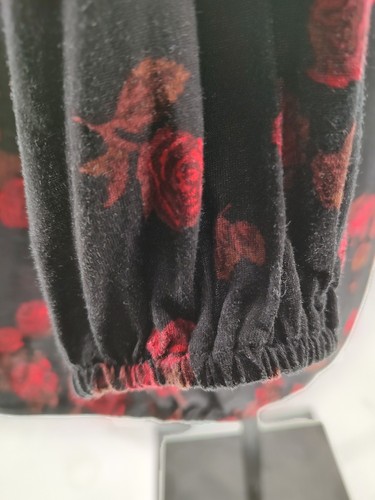 Maglione maglia Michael Kors donna nero rosso floreale tunica taglia L elastico in vita - Foto 7 di 10