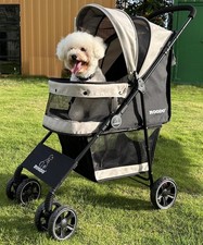 ROODO 4 Wheel Dog Cat Pet Stroller Best Lightweight Foldable Compact Portable...