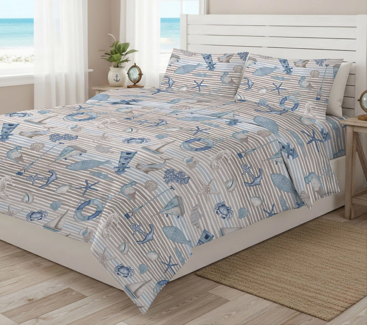 Set Biancheria Da Letto Per Bambini Con Meduse – Copripiumino E Federe Mare Subacqueo, Microfibra Morbida (Matrimoniale 200x200)