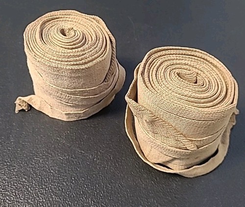 WWII CHINESE?  ARMY COTTON FIELD LEGGINGS PUTTEES WRAPS-PAIR