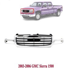Front Grille Asembly Plastic For 03-06 Gmc Sierra 1500 2003-2004 Sierra 2500