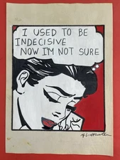 Roy Lichtenstein (Handmade) Drawing On Old Paper signed and stamped