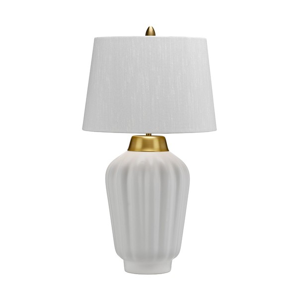 Tischlampe 60W E27 Weiß Ivory Nickel Poliert Klassisch-image