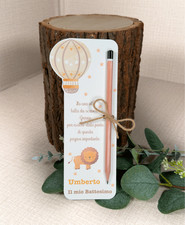 12 Bomboniere Segnaposto Battesimo con Matita Festa Bimbo Bimba Nascita