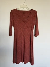 Toad & Co Rosalinda Red Geometric Print Dress Small  