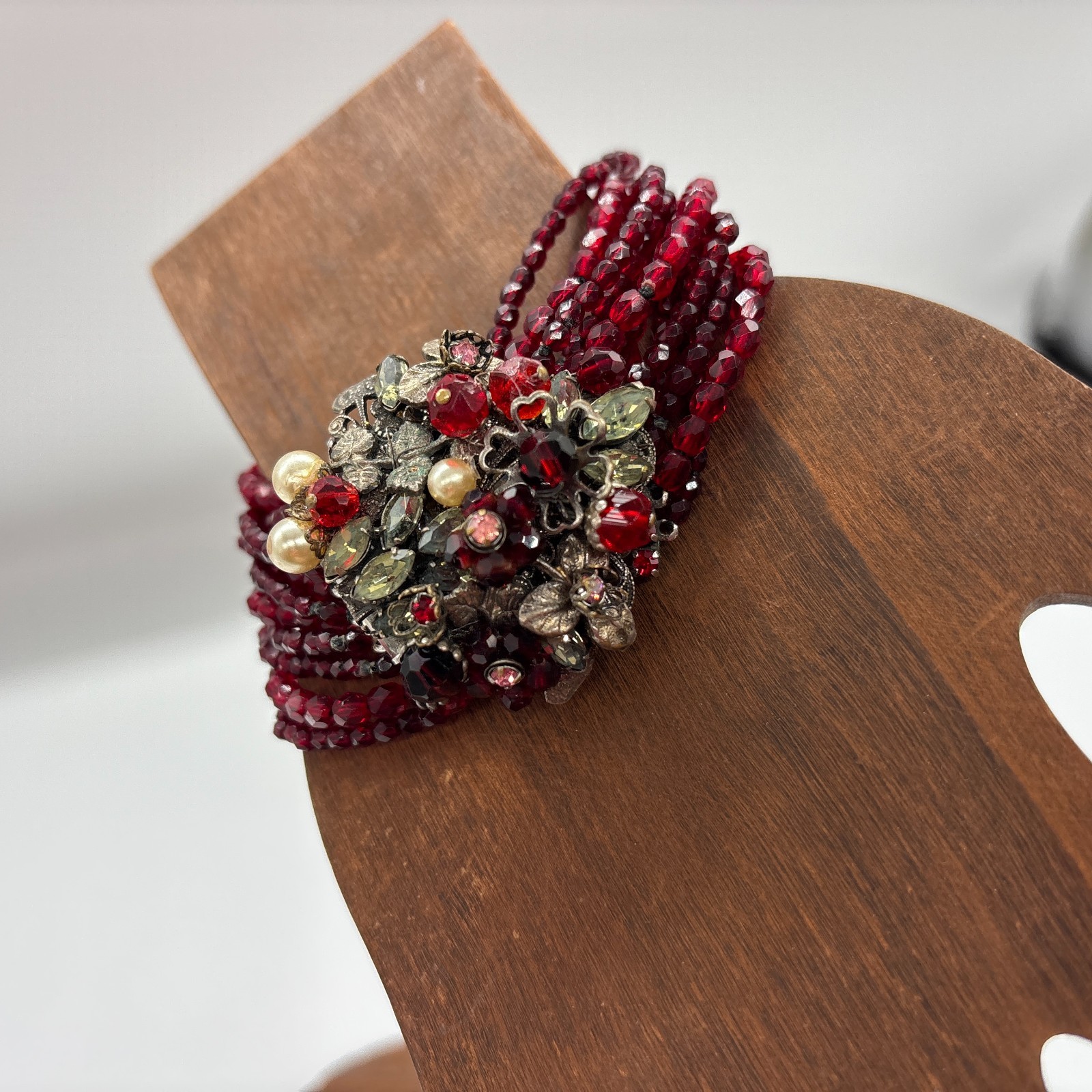 Vintage Signed EUGENE Haskell Multi Strand Ruby B… - image 3