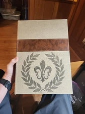 Extra Large Burlap Wrapped Paris Faux Book Hollow Hideaway Coffee Table Storage