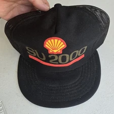 Used Shell Gasoline Baseball Cap Snapback Truckers Cap Foam Backing