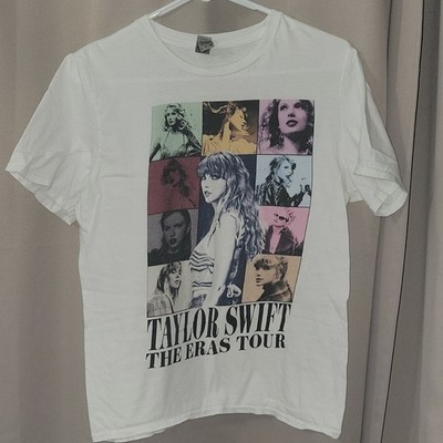 Taylor Swift The Eras Tour White Graphic Crew Neck Short Sleeve Cotton Youth SM