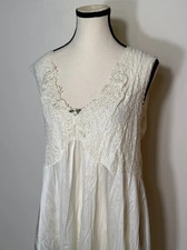 Val Mode Vtg Nightgown Lingerie White Bridal Rose and Lace Size XL