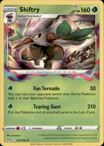 Pokemon Shiftry 13/196 Lost Origin Holo 5 Card Lot