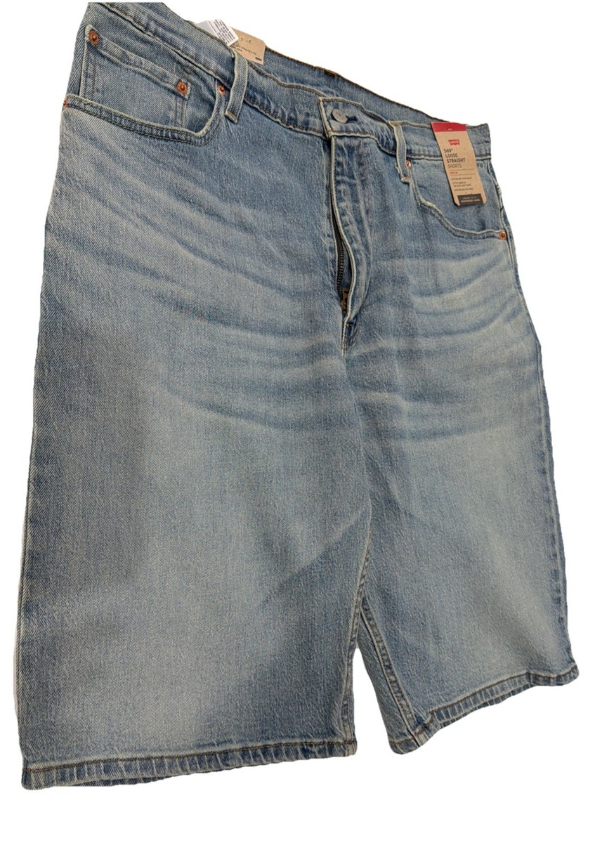 Levi's 569 Loose Straight Jean Shorts Denim Blue Light Wash 36 X
