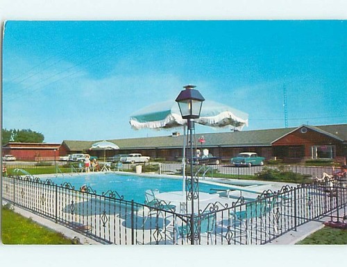 Unused 1950's OLD CARS & REDWOOD MOTEL & POOL Rantoul Illinois IL u5741 ...