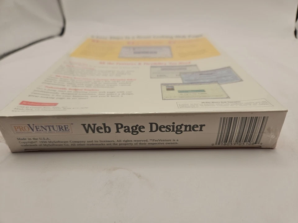 Vtg Sealed Win95 ProVenture WEB PAGE DESIGNER (CD-ROM) Software Big-Box New - Image 4 of 4