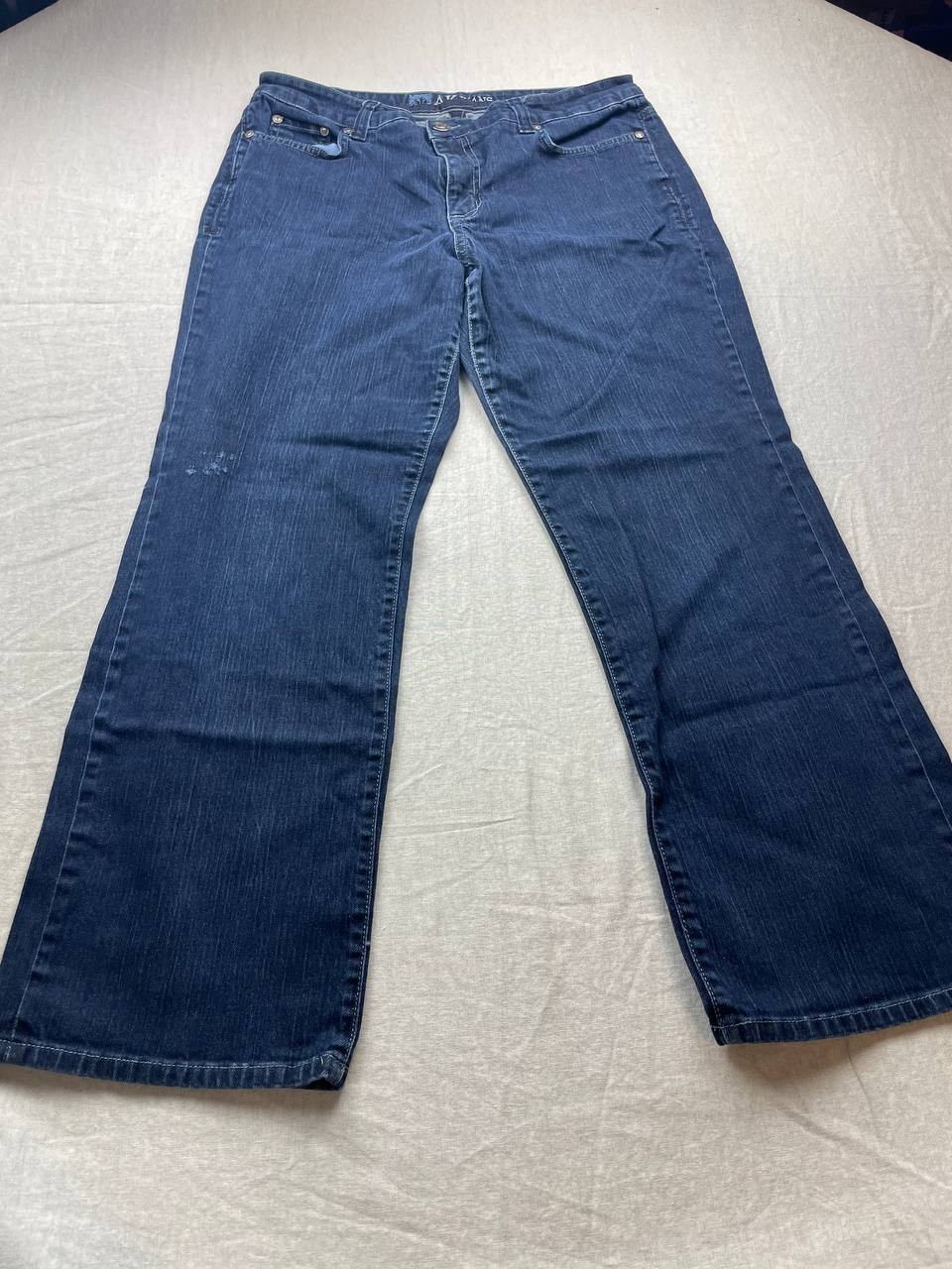 Anne Klein Jeans Womens 14 Short Straight 5-Pocket Stretch Flex Denim Dark Blue