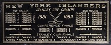 New York Islanders 1981-82 Stanley Cup Champions 4X10 Engraved Plate With Scores