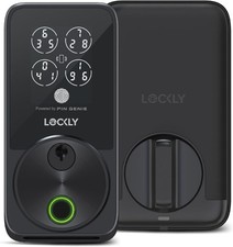 Lockly Secure Pro Zeno Smart Door Lock Fingerprint Apple Home Key WiFi Matte Bla