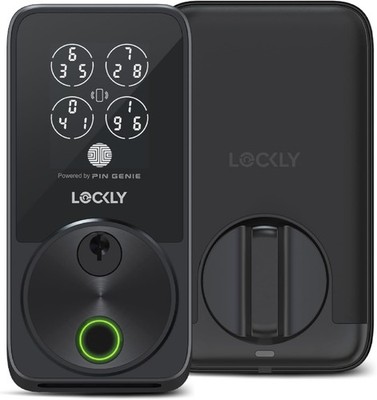 Lockly Secure Pro Zeno Smart Door Lock Fingerprint Apple Home Key WiFi Matte Bla