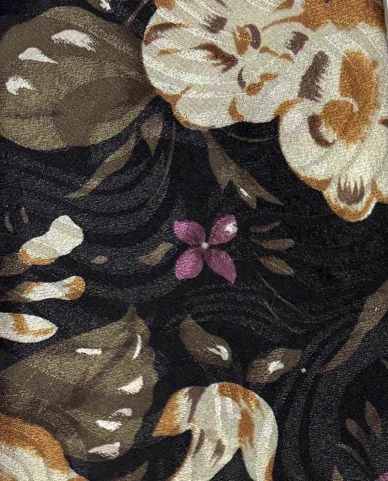 Галстук Reflections Designed By Albert Nipon Импортный Шелк Ручной Работы Винтажный Цветочный - Изображение 4 из 4