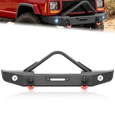 Front Bumper For 1984-2001 Jeep Cherokee Xj Comanche Mj Wwinch Plateled Light Front Bumper For 1984-2001 Jeep Cherokee Xj Comanche Mj Wwinch Plateled Light