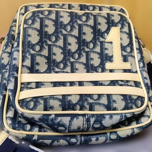 Christian Dior Tr logger Shoulder Bag Navy Excellent From Japan