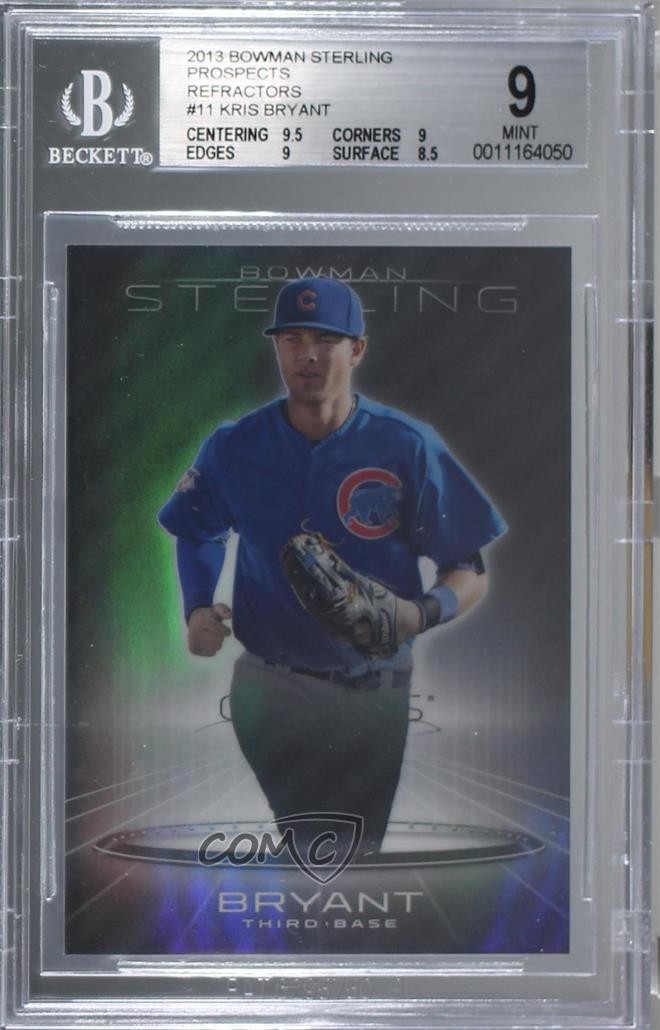 2013 Bowman Sterling Prospects Refractor /199 Kris Bryant #BSP-11 BGS 9 MINT 2l4