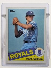 1985 Topps Baseball Card #127 Mark Gubicza Kansas City Royals Rookie RC Pitcher. rookie card picture