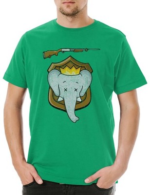 Elephant Trophy Herren T-Shirt Wildlife Animal Welfare Tierschutz Elefant Safari