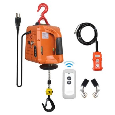 110V Electric Hoist Winch 1100Lbs Capacity 25ft Lift Height Portable Power Wi...