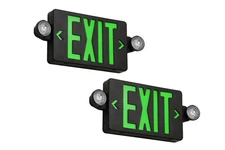 TANLUX Green Exit Sign With Emergency Lights, LED Light With Battery Backup, ...
