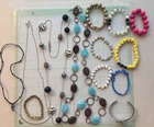 Costume Jewelry Lot Necklaces Bracelets Beaded Mixed Vintage Style 13+ Pieces