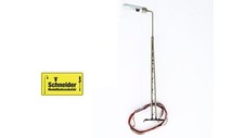SCHNEIDER Gittermast-Leuchte Chrome 19V für Modelleisenbahn H0, 1 Stück ….. gut.