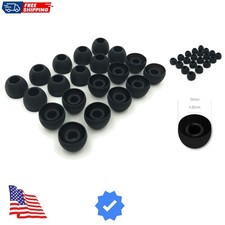10 Pairs Medium Earbud Tips Silicone Replacement Ear Bud Tips   Black