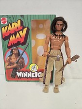 Vintage Mattel Big Jim Karl May personaggio Winnetou, mani di presa, con scatola repro