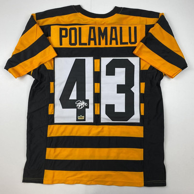 Facsimile Autographed Troy Polamalu Pittsburgh Bumble Bee Reprint Laser Auto Foo