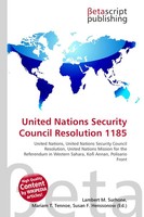 Lambert M. Surhone (U. A.) | United Nations Security Council Resolution 1185
