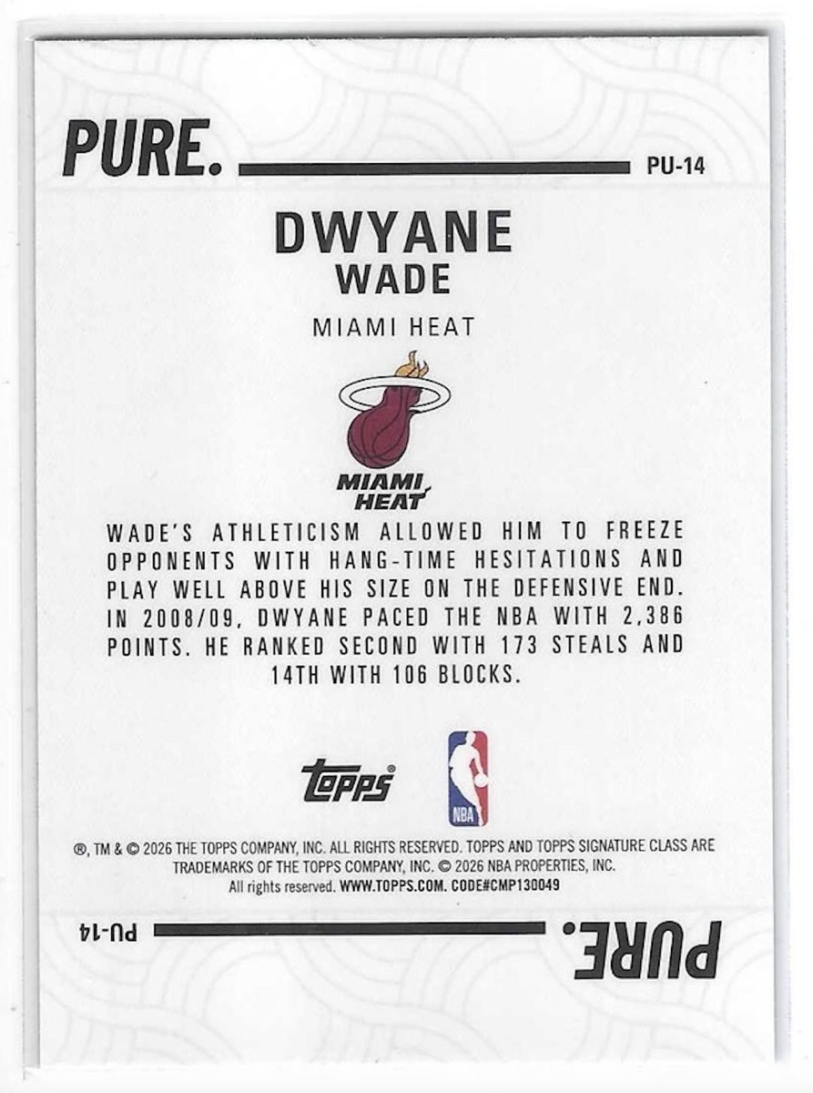 Dwyane Wade 2025-26 Topps Signature Class Pure #PU-14 Miami Heat