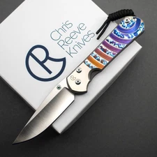 NEW! Chris Reeve Large Sebenza 31 UG w/ Timascus Clip, Polished Titanium/S45VN