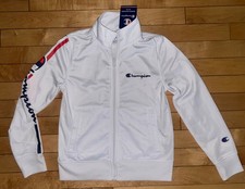 NEW NWT CHAMPION Boy's Zip Up Track Jacket in White Size S