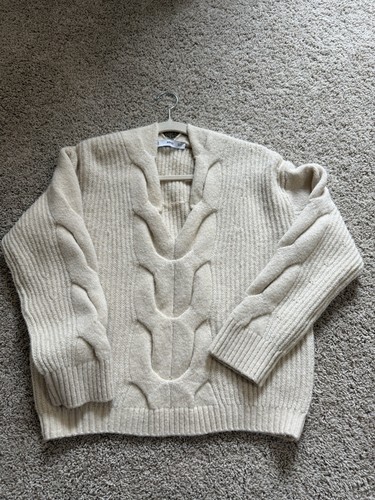 Mango Cream Cable Knit Sweater