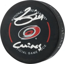 Seth Jarvis Carolina Hurricanes Signed Official Game Puck with "Caniacs" Insc